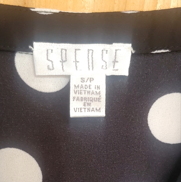 Spense Sleeveless Bk/Wh Polka Dot Blouse Size Small - Picture 4 of 6